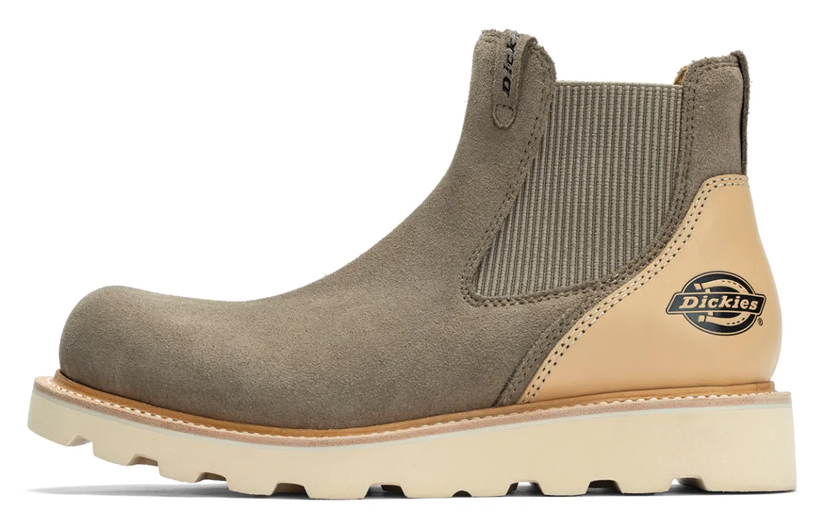 Dickies Cow Split Leather Short Chelsea Boots Men's Light Coffee