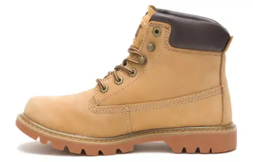 CAT Leather Short Combat Boots Women's Light Umber