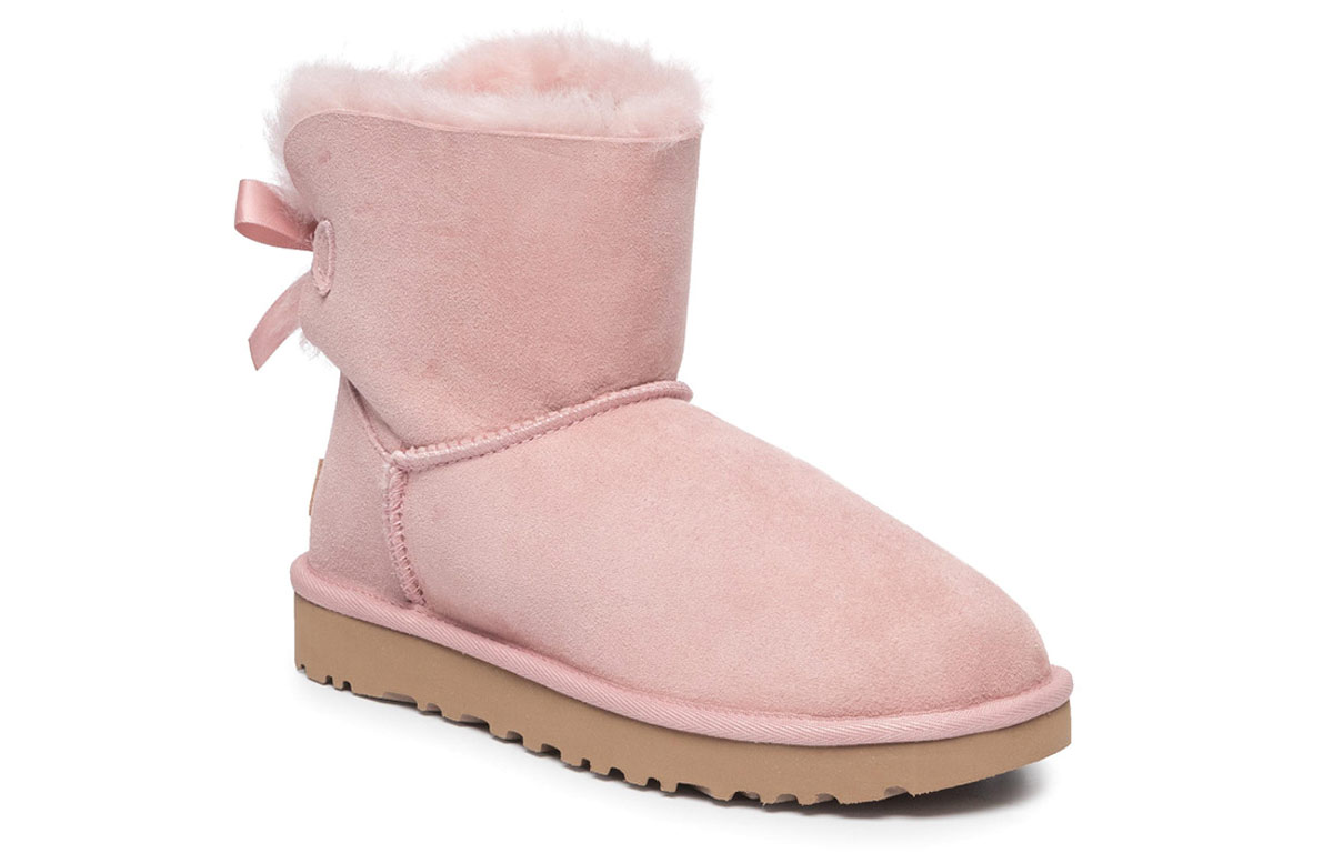 Женские сапоги UGG Mini Bailey Bow II (розовые) — фото 2