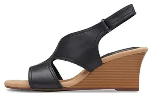 Clarks Leather One Strap Sandals Women's Black