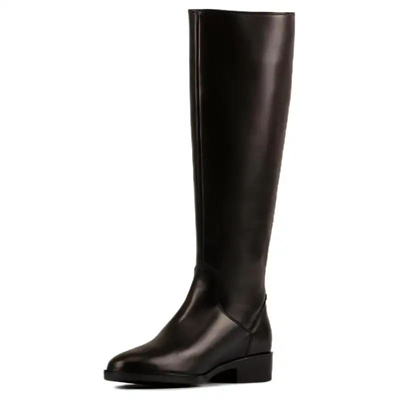 Clarks Leather Knee high Boots Women's Black