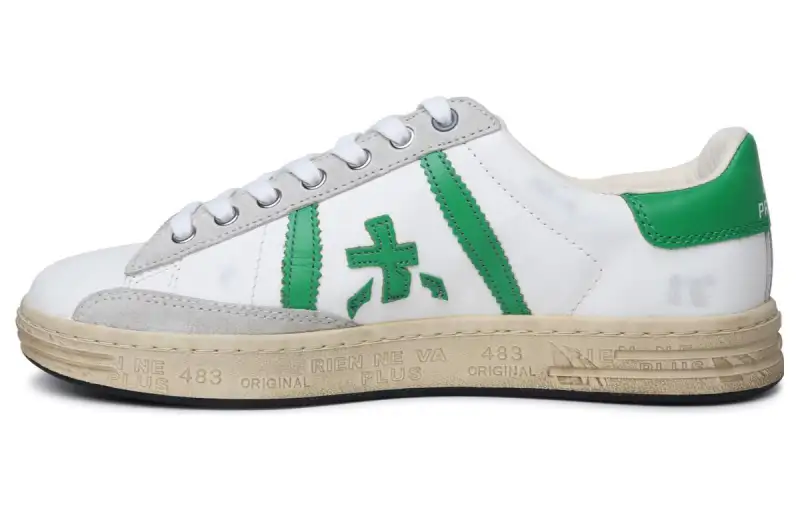 PREMIATA Leather Low top Skateboard Shoes Men's White Green