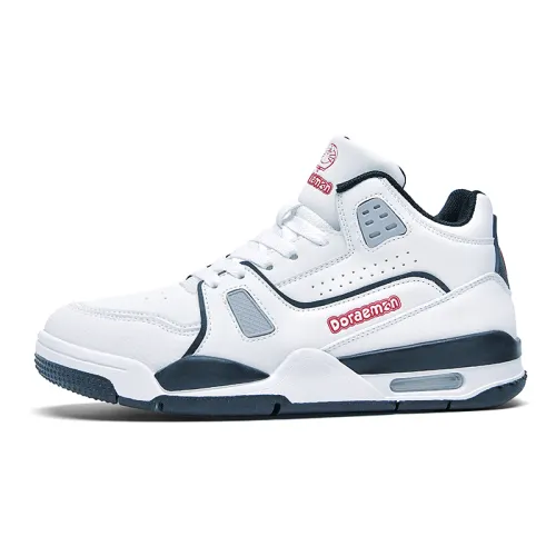 Doraemon Doraemon 1+1 model, classic retro, non-slip, wear-resistant, shock-absorbing and stable, thick sole and increased height, light and breathable, comfortable for commuting, trendy and versatile, practical casual sports air cushion, mid-top basketball shoes, same style for men and women