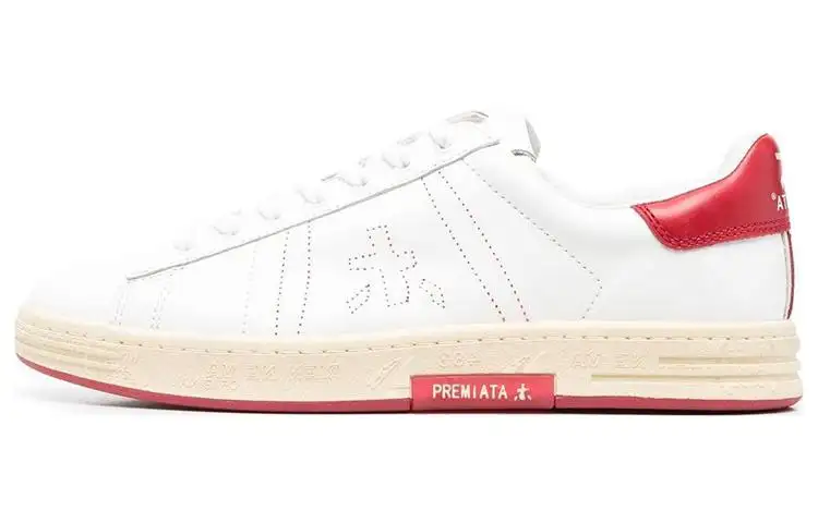 PREMIATA Russel Calfskin Low top Skateboard Shoes Men's White Red