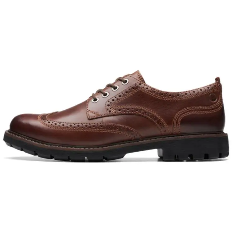 Clarks Cow Leather Dress Shoes Men's Dark Umber