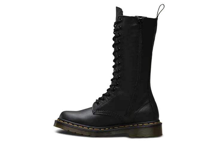 1B99 Wmns Dr.Martens Leather Mid Calf Boot 'Black Virginia' Women's