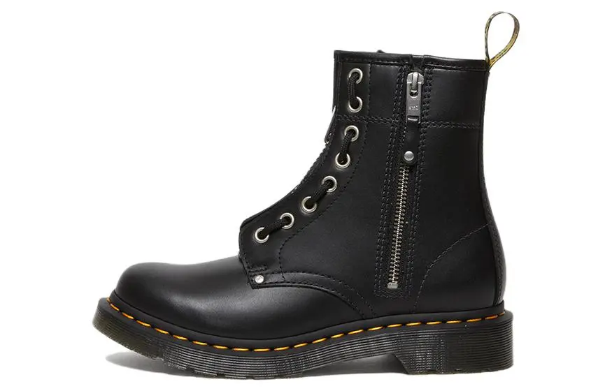 Dr. Martens 1460 Double Zip Leather Lace Up Boots 'Black' Women's