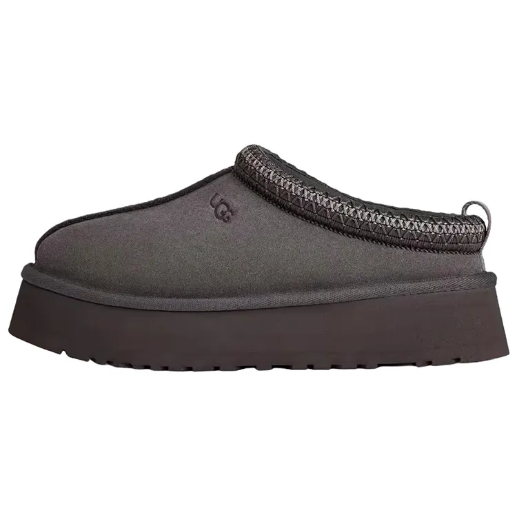 UGG Tazz II Fashion Versatile Fleece Lined Mules Closed Toe Slippers Women's Dark Gray