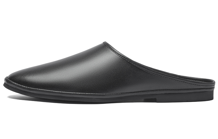 ROBERTA DI CAMERINO Simple Round Toe Baotou Slippers Men's Black