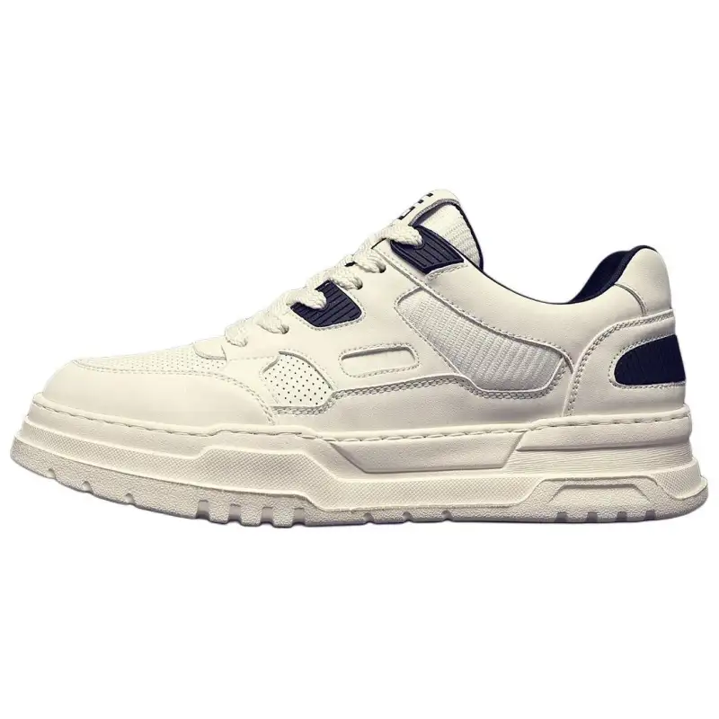 JANE HARLOW Synthetic Leather Lightweight And Breathable Low top Skateboard Shoes Men's White Black