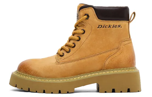 Dickies Split Pig Leather Short Combat Boots Women's Earth Yellow