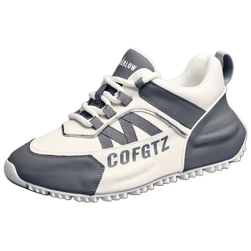 JANE HARLOW Synthetic Leather Cushioning, Wear Resistant Low top Casual Shoes Men's White Gray