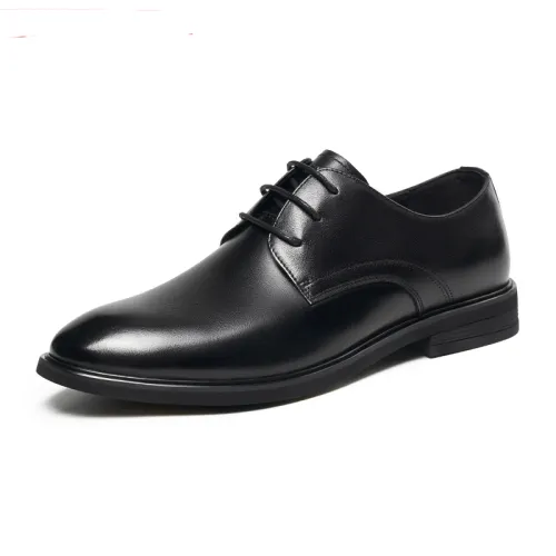 AOKANG cow leather business commuting workplace British style formal leather shoes men's black