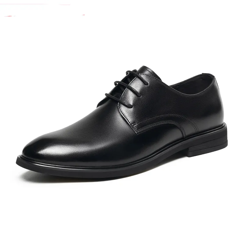 AOKANG cow leather business commuting workplace British style formal leather shoes men's black