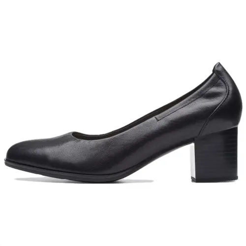 Clarks Leather Chunky Heel High Heels 5.5cm Women's Black