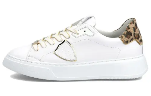 PHILIPPE MODEL TEMPLE Leather Stylish Skateboarding Shoes Women's White