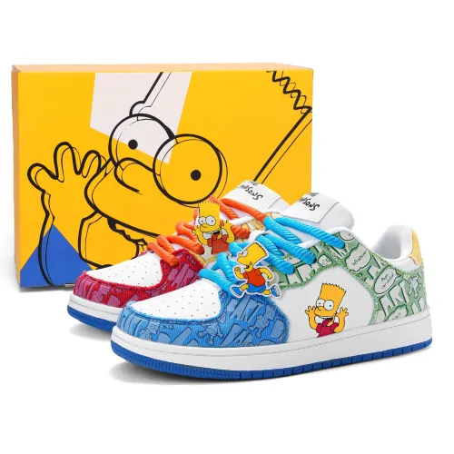 The Simpsons The Simpsons Euro Style Air Force One Classic Campus Style Comfort Trendy Unique Graffiti Versatile Fashion Casual Design American Niche Sports Low-top Sneakers Same Style for Men and Women