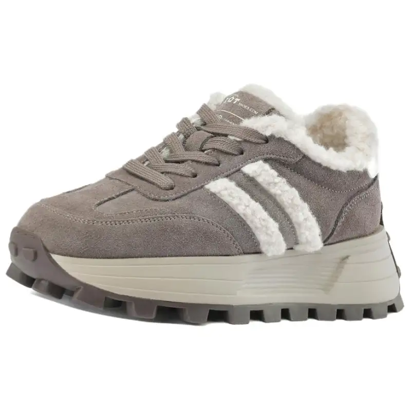D FUSE SCANDINAVIA Leather Fashion, Fleece Lined And Thickened Sole, Vintage Versatile Coverage Lightweight Thermal