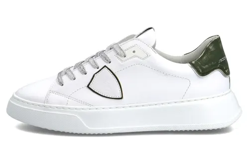 PHILIPPE MODEL Cow Leather Stylish Skateboarding Shoes Men's White