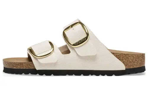 Birkenstock Arizona Big Buckle Rivet Logo Textile Narrow Fit 'Vegan Canvas Eggshell'