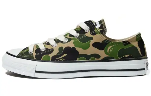 A BATHING APE ABC Canvas APE Sta Low top Stylish Skateboarding Shoes Men's Green