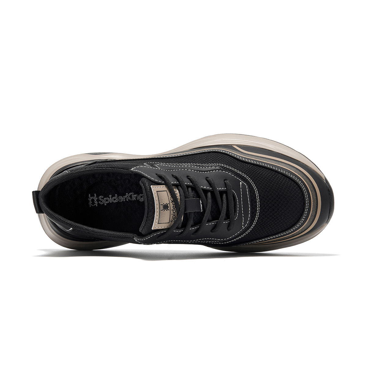 Spider King Synthetic Leather Low top Running Shoes Men’s Black