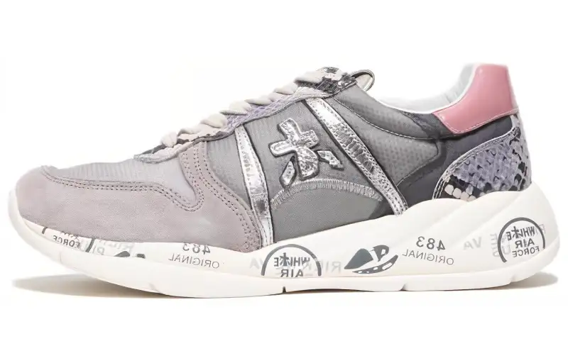 PREMIATA Layla Leather Fashion Low top Casual Shoes Women's Gray