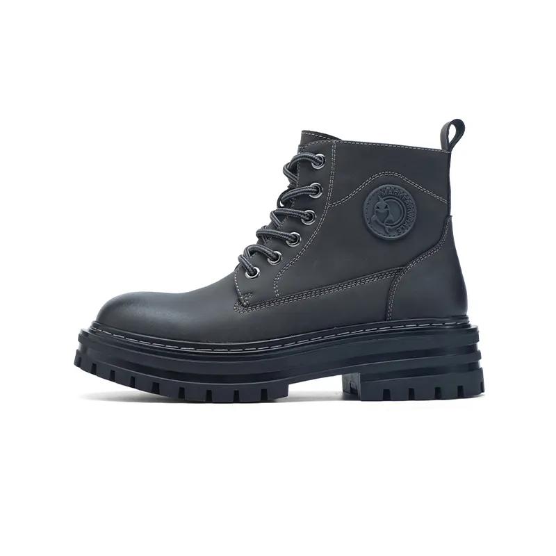 FAIRWHALE Combat Boots Men's Gray Black/Ginger Yellow