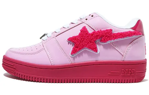 A BATHING APE STA Low Stylish Skateboarding Shoes Women's Pink
