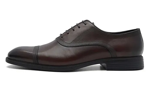 PEDRO Dress Shoes Men's Low Top Black/Dark Umber
