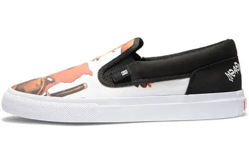 MARVEL X DCSHOES Skateboard Shoes Men's Low Top Black White Orange