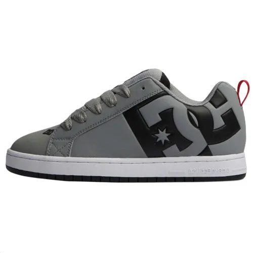 DC Shoes Leather Low top Skateboard Shoes Men's Gray Black