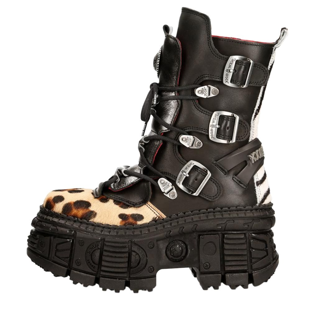 NEW ROCK Crew Combat Boots Unisex Black Brown
