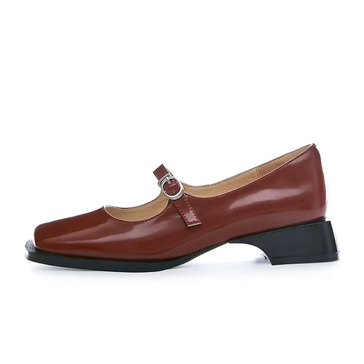 Marie Claire Top Grain Cow Leather Women's Casual Shoes Women's Berry Red