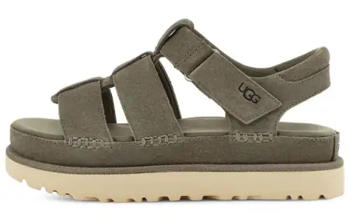UGG Cow Split Leather Fashion Sandal Women's Moss Green