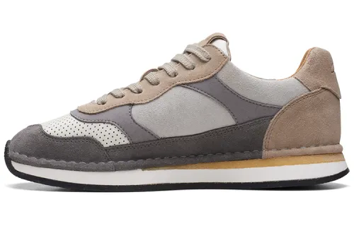 Clarks CraftRun Lace Leather Low top Casual Shoes Men's Gray
