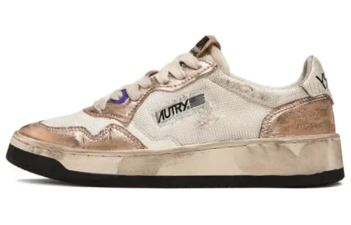 AUTRY Super Vintage Low White Metallic Pink Women's