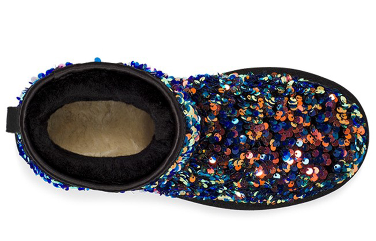 Женские сапоги UGG Classic Mini Stellar Sequin (черные) — Чёрный — фото 5