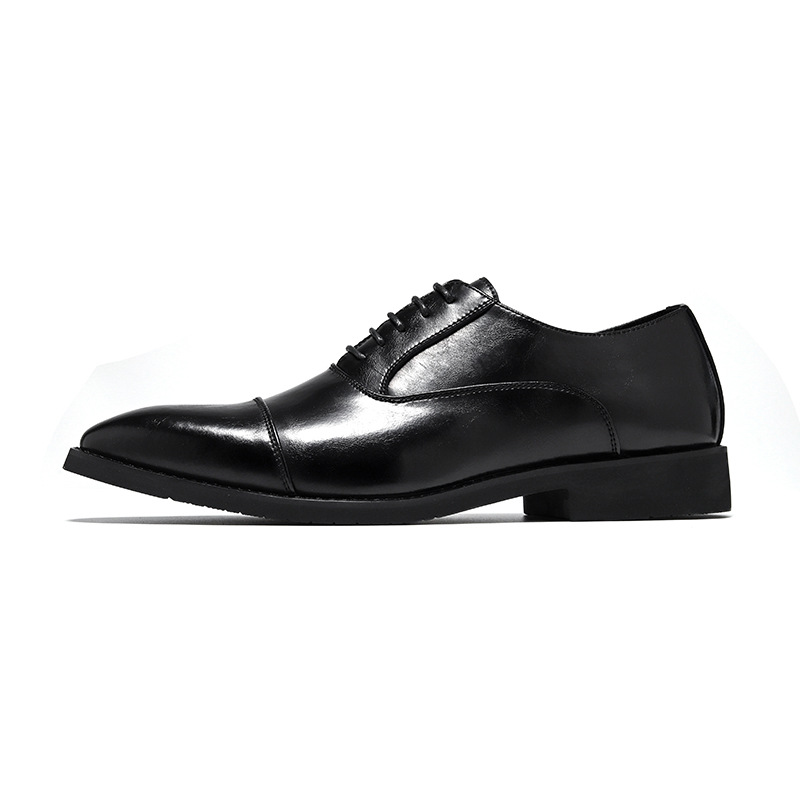 V ZERO FIVE Two-layer cowhide, comfortable and versatile, lightweight and wear-resistant, formal leather shoes, men's black