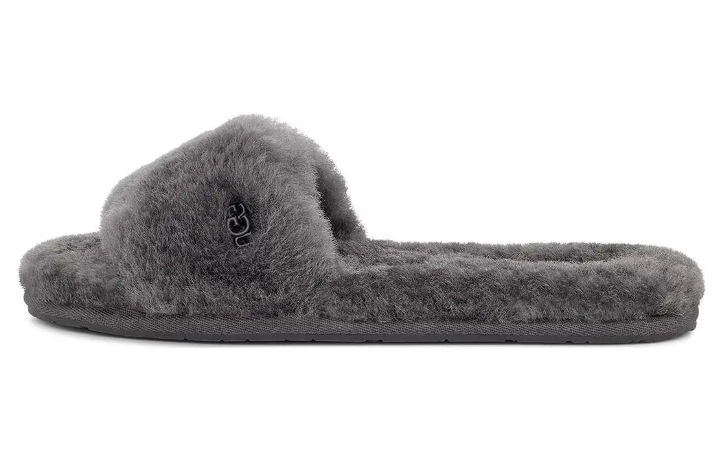 UGG Fleece Lined, Thermal Comfortable Mules Slide Slippers Women's Charcoal Gray