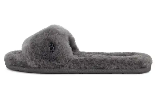 UGG Fleece Lined, Thermal Comfortable Mules Slide Slippers Women's Charcoal Gray