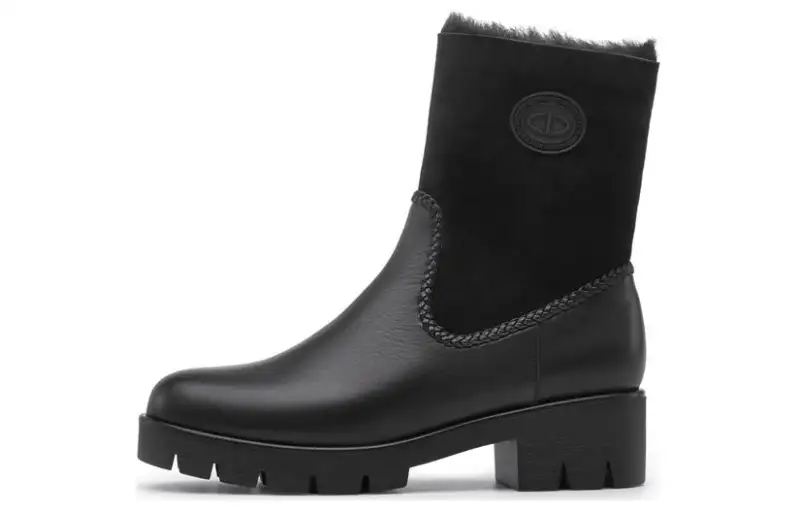Chrisdien Deny Cow Leather Ankle Boots 4.5cm Women's Black