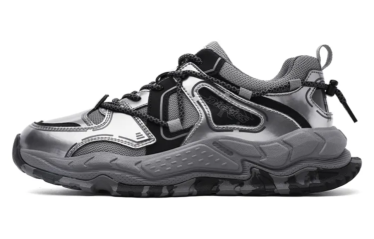 Dickies Synthetic Leather Abrasion Resistant Slip Resistant Low top Chunky Sneakers Men's Gunmetal Gray