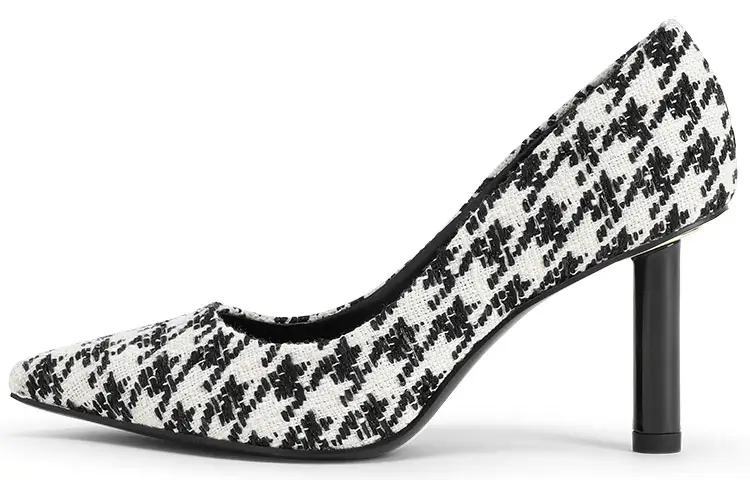 CHARLES&KEITH High Heels Women's Black Textured/Multi Composite Color/Black/Chalk White