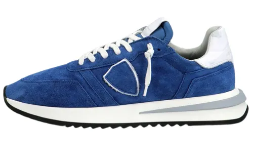 PHILIPPE MODEL Cow Leather Abrasion Resistant Low top Casual Shoes Men's Blue
