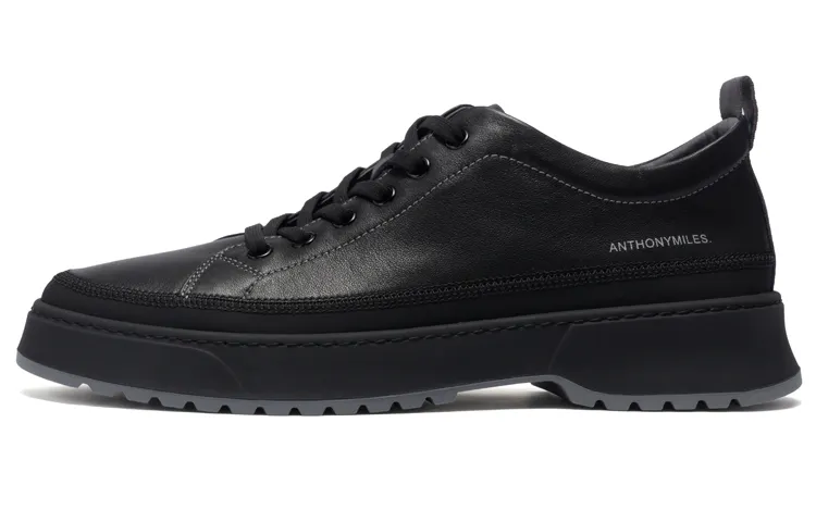 Anthony Miles Cow Leather Casual Shoes Men's Black