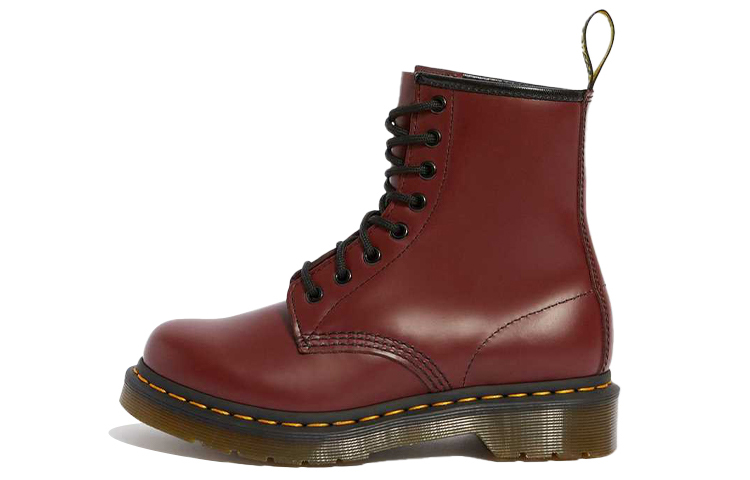 Dr.Martens Martin 1460 Smooth Leather Lace Up Boots Leather Comfortable Martin Boots Women's Dark Red
