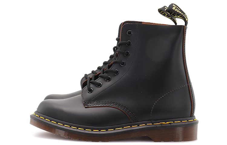 1460 Dr.Martens Vintage Made In England Lace Up Boot 'Black Quilon'