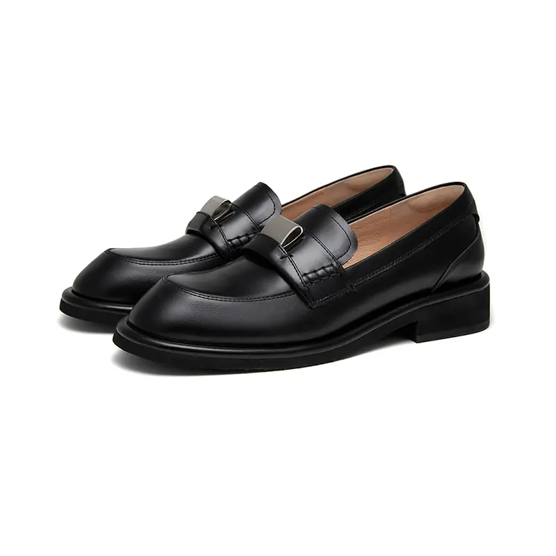 Marie Claire Metal Buckle Loafers Women's Black