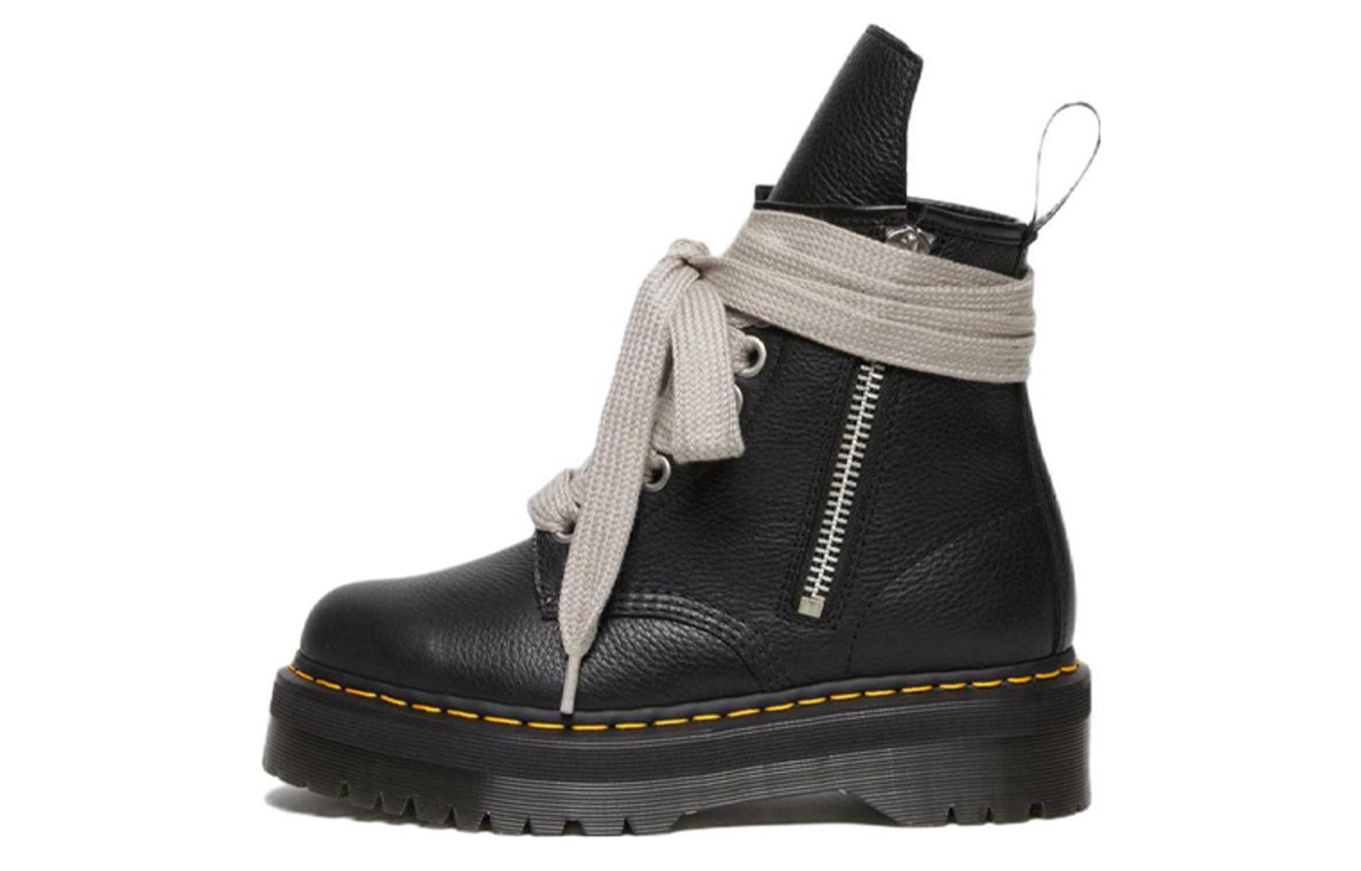 1460 Rick Owens x 1460 Dr.Martens Quad Platform Leather Boot 'Black Lunar'